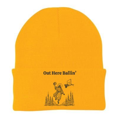 Out Here Ballin Jesus Knit Cap Winter Beanie