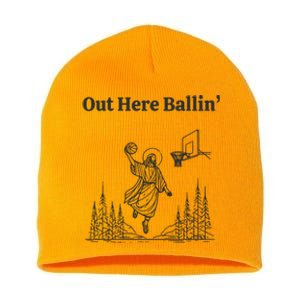 Out Here Ballin Jesus Short Acrylic Beanie