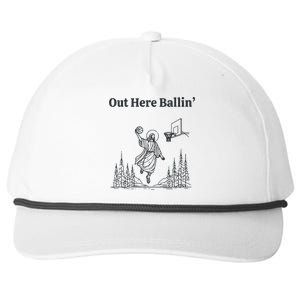 Out Here Ballin Jesus Snapback Five-Panel Rope Hat