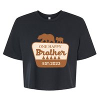 One Happy Brother Happy Camper Matching Family Birthday Bella+Canvas Jersey Crop Tee