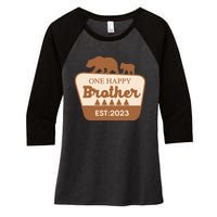 One Happy Brother Happy Camper Matching Family Birthday Women's Tri-Blend 3/4-Sleeve Raglan Shirt