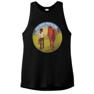 Our Heats Beat As One Horse Lover Ladies PosiCharge Tri-Blend Wicking Tank