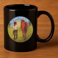 Our Heats Beat As One Horse Lover 11oz C Handle Ceramic Mug