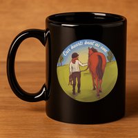 Our Heats Beat As One Horse Lover 11oz C Handle Ceramic Mug