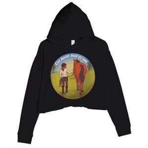 Our Heats Beat As One Horse Lover Crop Fleece Hoodie