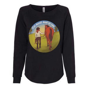 Our Heats Beat As One Horse Lover Womens California Wash Sweatshirt