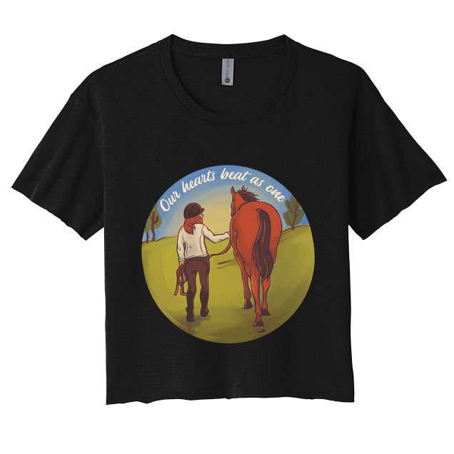 Our Heats Beat As One Horse Lover Crop Top