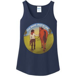 Our Heats Beat As One Horse Lover Ladies Essential Tank