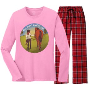 Our Heats Beat As One Horse Lover Women's Long Sleeve Flannel Pajama Set 