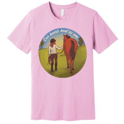 Our Heats Beat As One Horse Lover Premium T-Shirt