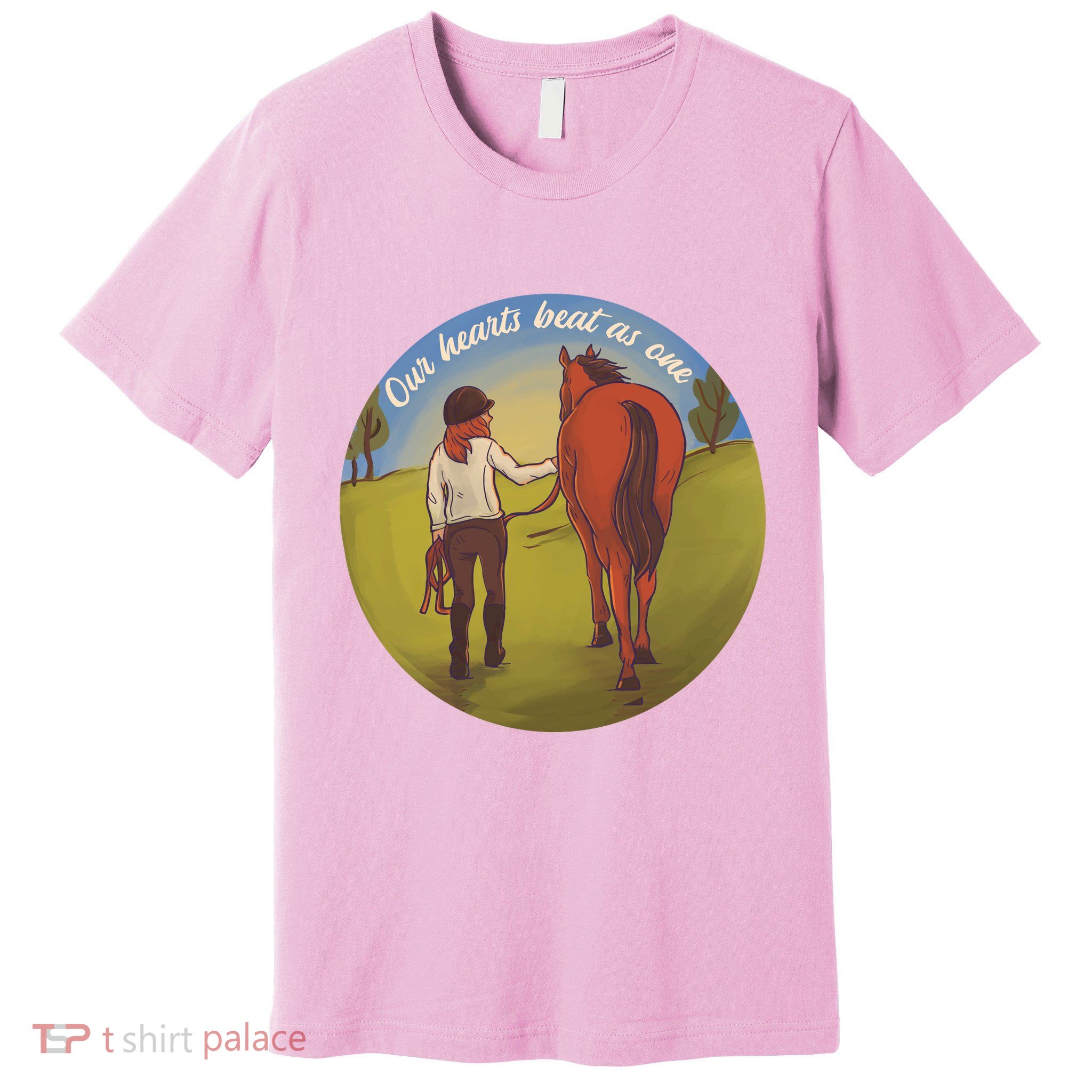 Our Heats Beat As One Horse Lover Premium T-Shirt