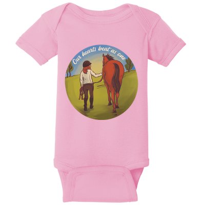 Our Heats Beat As One Horse Lover Baby Bodysuit