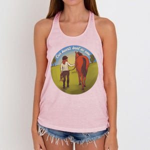 Our Heats Beat As One Horse Lover Women's Knotted Racerback Tank