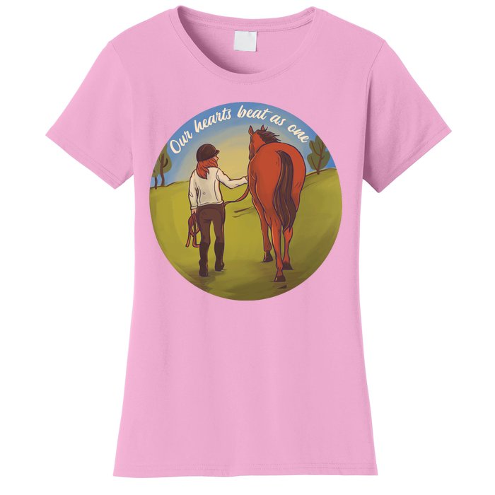 Our Heats Beat As One Horse Lover Women's T-Shirt