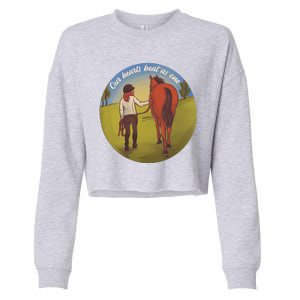 Our Heats Beat As One Horse Lover Cropped Pullover Crew