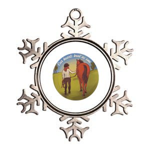 Our Heats Beat As One Horse Lover Metallic Star Ornament