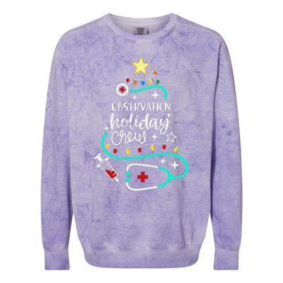 Observation Holiday Crew Xmas Patient Monitoring Nurse Tech Colorblast Crewneck Sweatshirt