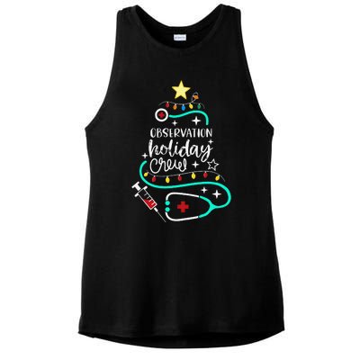 Observation Holiday Crew Xmas Patient Monitoring Nurse Tech Ladies PosiCharge Tri-Blend Wicking Tank