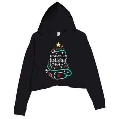 Observation Holiday Crew Xmas Patient Monitoring Nurse Tech Crop Fleece Hoodie