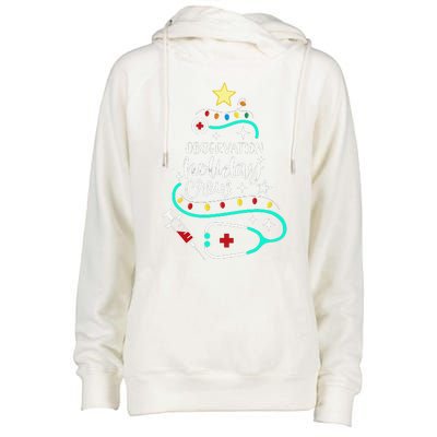 Observation Holiday Crew Xmas Patient Monitoring Nurse Tech Womens Funnel Neck Pullover Hood