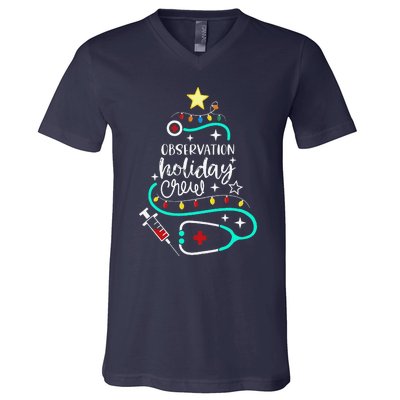 Observation Holiday Crew Xmas Patient Monitoring Nurse Tech V-Neck T-Shirt