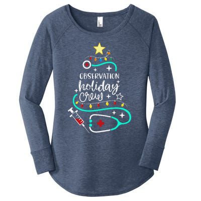 Observation Holiday Crew Xmas Patient Monitoring Nurse Tech Women's Perfect Tri Tunic Long Sleeve Shirt