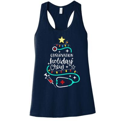 Observation Holiday Crew Xmas Patient Monitoring Nurse Tech Women's Racerback Tank