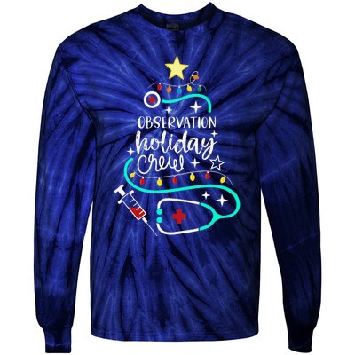 Observation Holiday Crew Xmas Patient Monitoring Nurse Tech Tie-Dye Long Sleeve Shirt