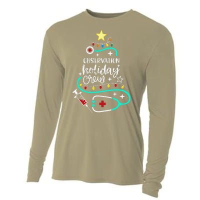 Observation Holiday Crew Xmas Patient Monitoring Nurse Tech Cooling Performance Long Sleeve Crew