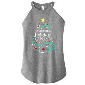 Observation Holiday Crew Xmas Patient Monitoring Nurse Tech Women's Perfect Tri Rocker Tank