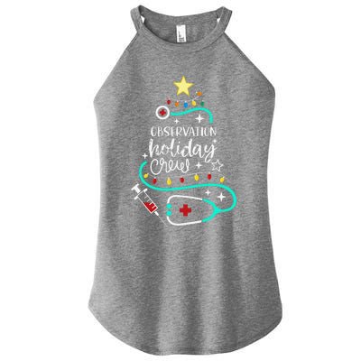 Observation Holiday Crew Xmas Patient Monitoring Nurse Tech Women's Perfect Tri Rocker Tank