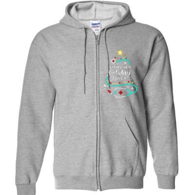 Observation Holiday Crew Xmas Patient Monitoring Nurse Tech Full Zip Hoodie