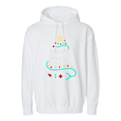 Observation Holiday Crew Xmas Patient Monitoring Nurse Tech Garment-Dyed Fleece Hoodie