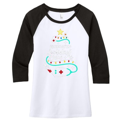 Observation Holiday Crew Xmas Patient Monitoring Nurse Tech Women's Tri-Blend 3/4-Sleeve Raglan Shirt