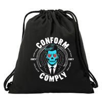 Obey Hoodie Comply Conform Whatch Tv Drawstring Bag