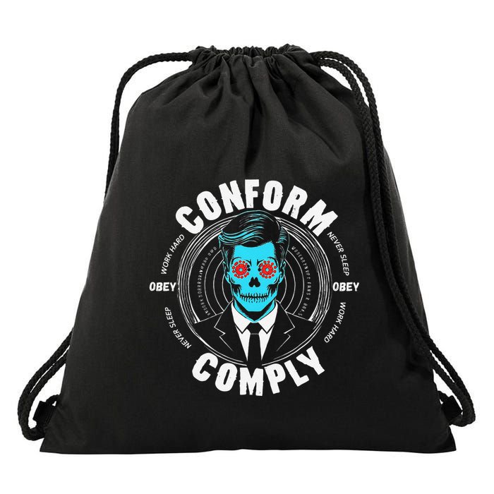 Obey Hoodie Comply Conform Whatch Tv Drawstring Bag