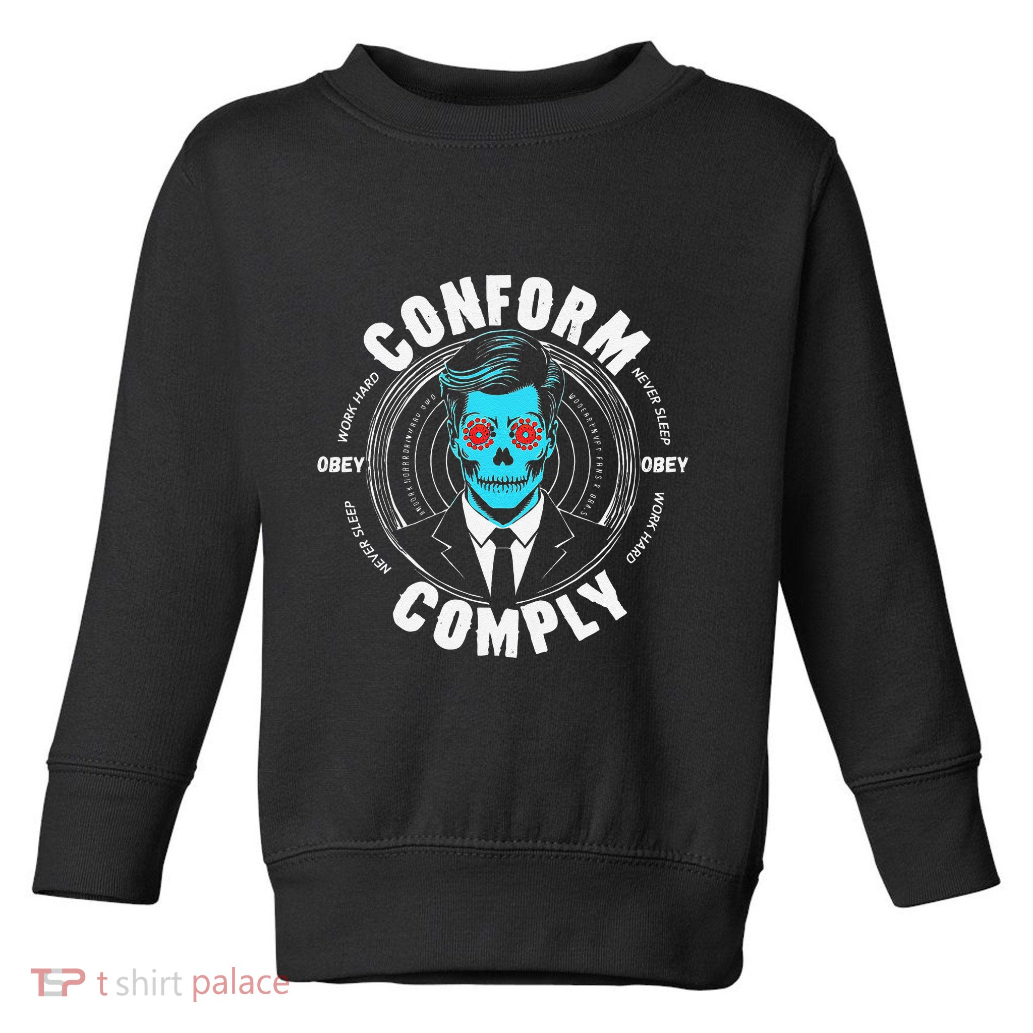 Obey Hoodie Comply Conform Whatch Tv Toddler Sweatshirt