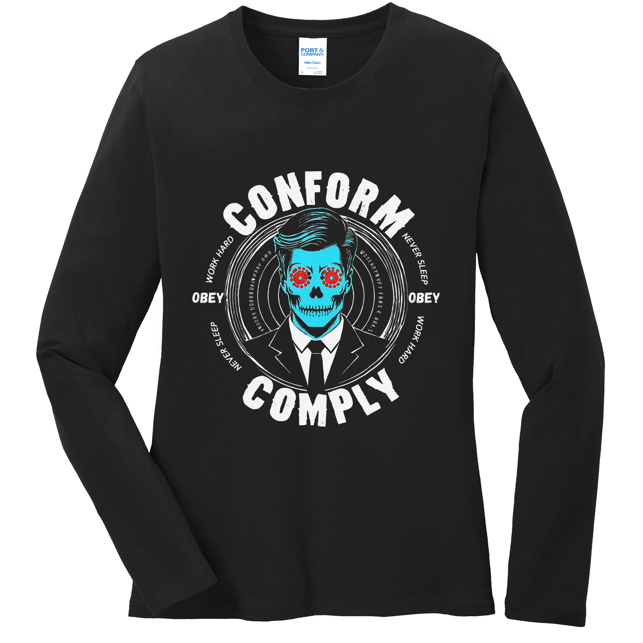 Obey Hoodie Comply Conform Whatch Tv Ladies Long Sleeve Shirt