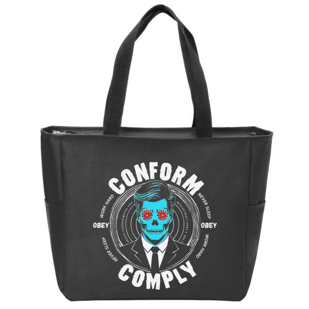 Obey Hoodie Comply Conform Whatch Tv Zip Tote Bag