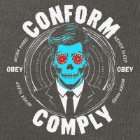Obey Hoodie Comply Conform Whatch Tv Cotton Canvas Backpack