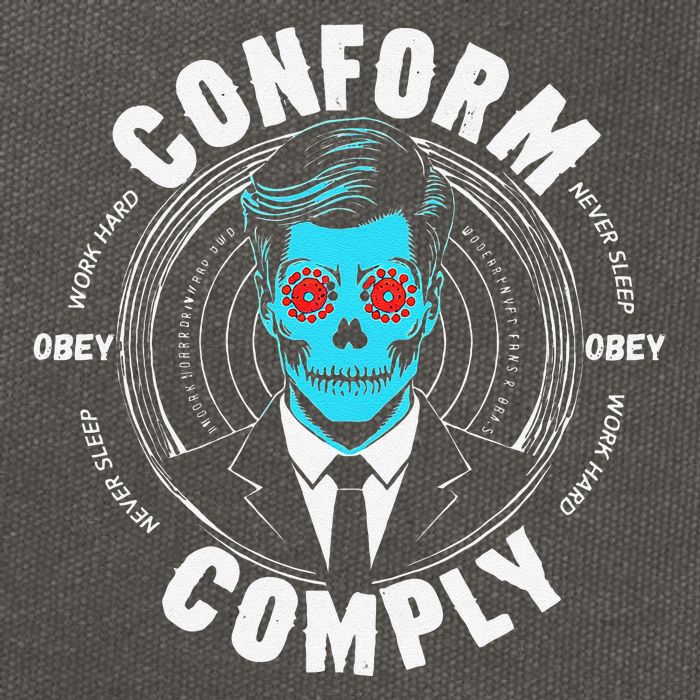 Obey Hoodie Comply Conform Whatch Tv Cotton Canvas Backpack