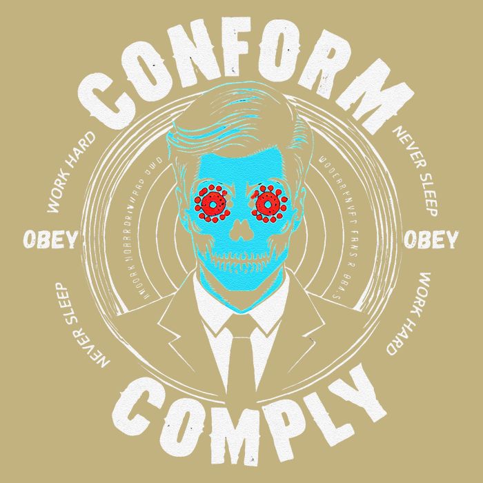 Obey Hoodie Comply Conform Whatch Tv Cooling Performance Crew T-Shirt