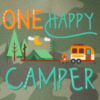 One Happy Camper First Birthday Camping Matching Legacy Tie Dye Trucker Hat