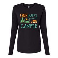 One Happy Camper First Birthday Camping Matching Womens Cotton Relaxed Long Sleeve T-Shirt