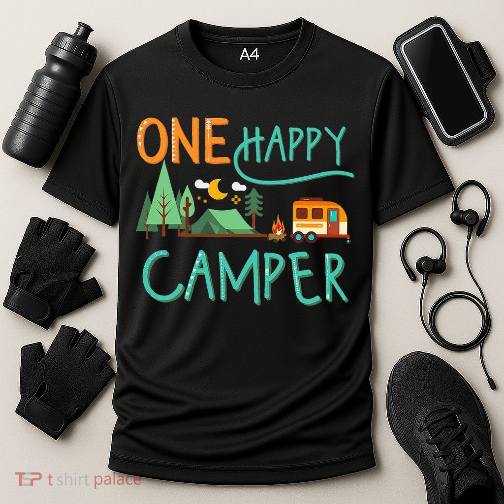One Happy Camper First Birthday Camping Matching Performance Shirt