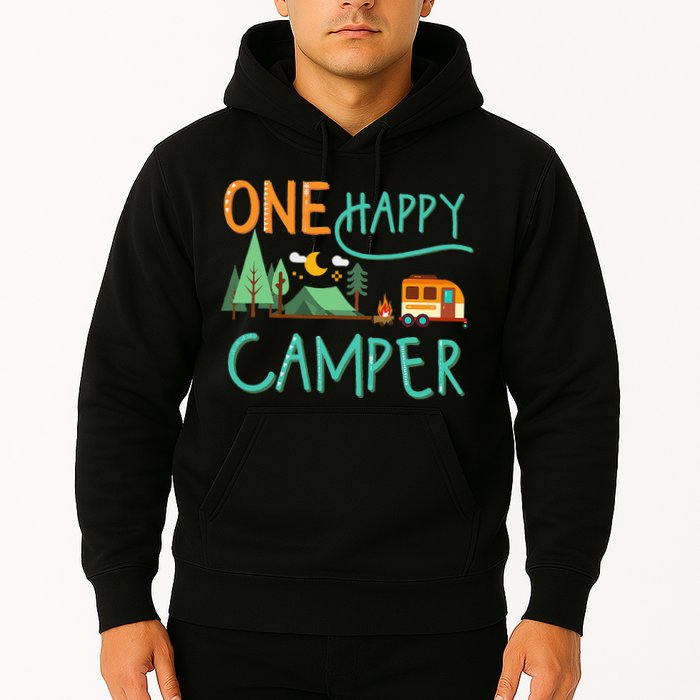 One Happy Camper First Birthday Camping Matching Hoodie