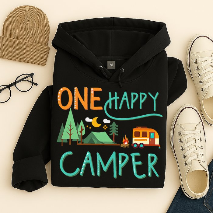 One Happy Camper First Birthday Camping Matching Hoodie