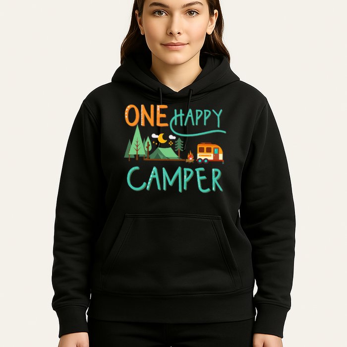 One Happy Camper First Birthday Camping Matching Hoodie