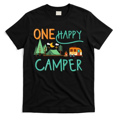 One Happy Camper First Birthday Camping Matching T-Shirt