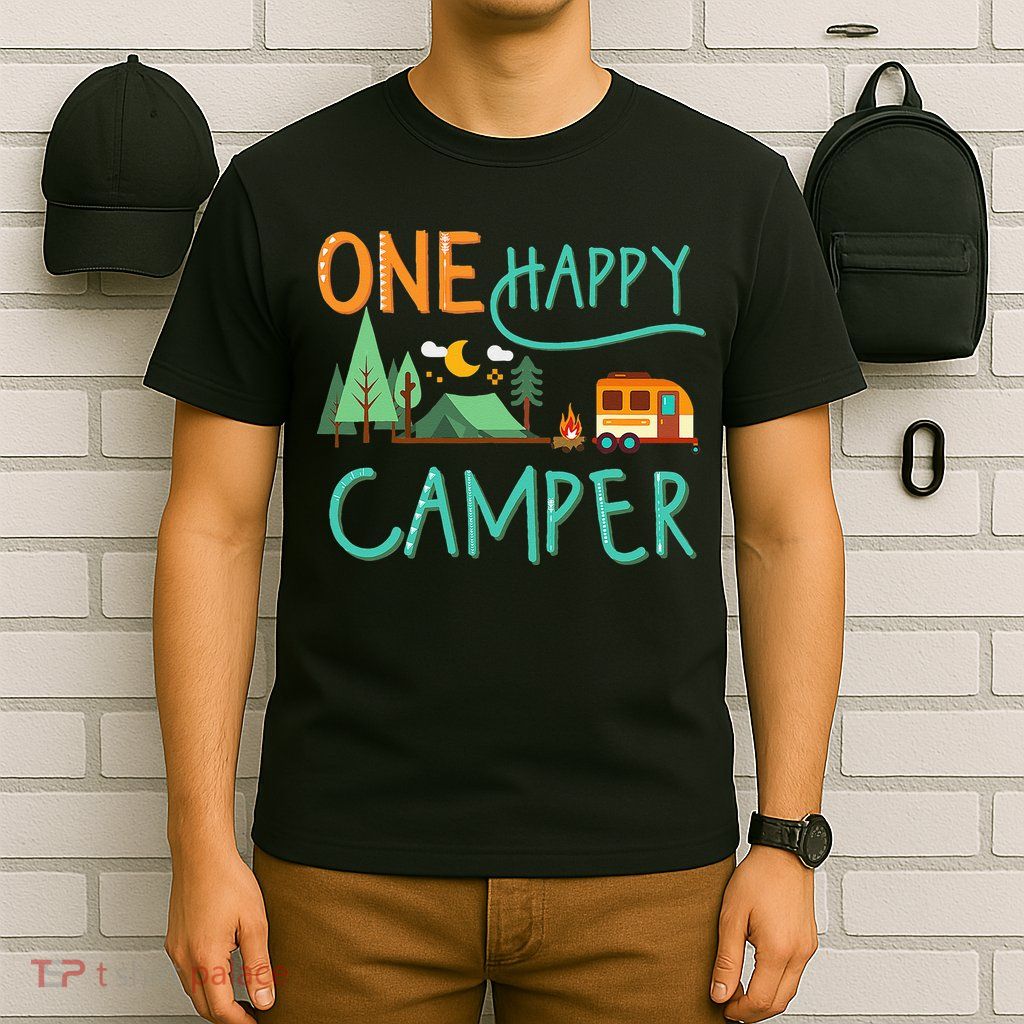 One Happy Camper First Birthday Camping Matching T-Shirt